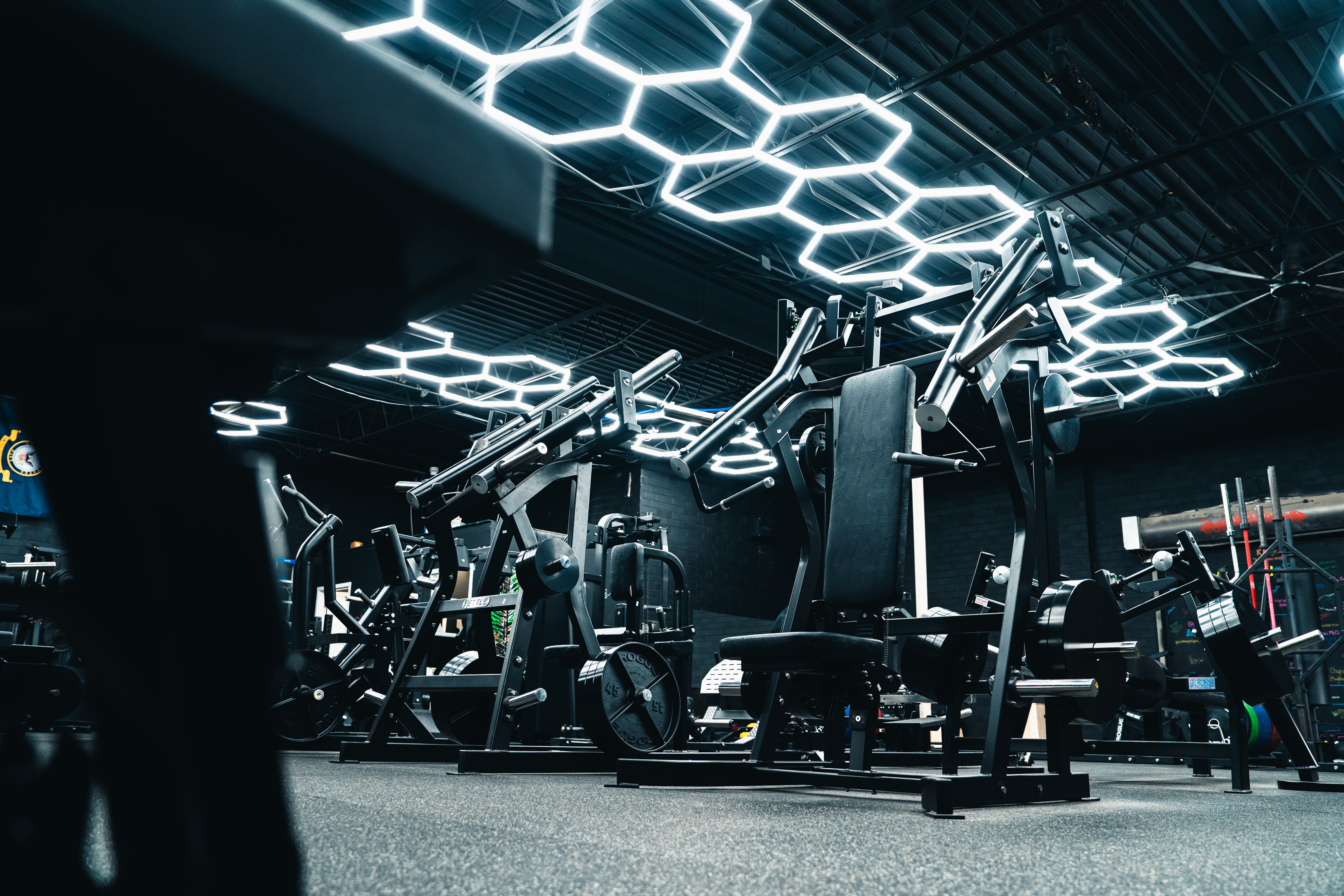 Plate-loaded strength machines at Archetype Strength near Research Triangle Park, Morrisville NC